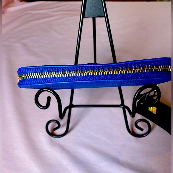 Roberto Cavalli Blue Pebbled Leather Wallet - Picture 7 of 15